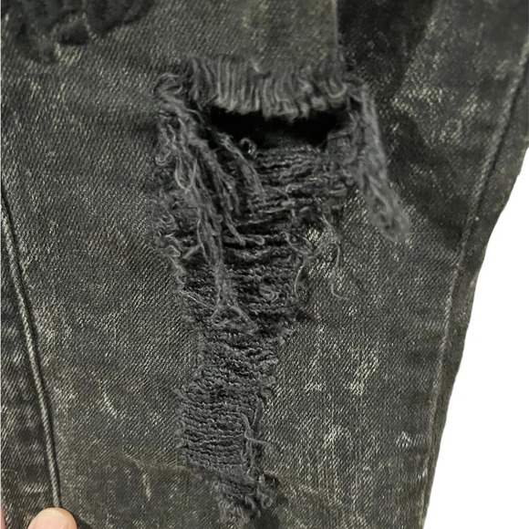 Guess sexy curve distressed faded black floral jeans size 27 - Picture 3 of 7